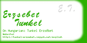 erzsebet tunkel business card